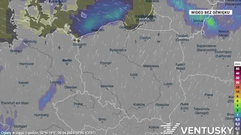 Prognozowane opady w kolejnych dniach