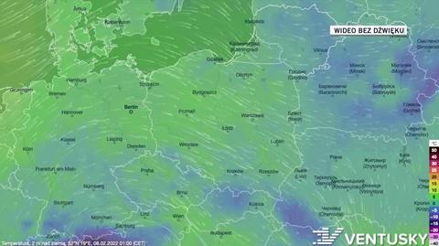 Prognozowana temperatura na kolejne pięć dni