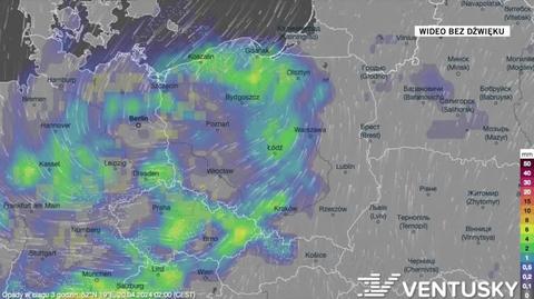 Prognozowane opady w kolejnych dniach