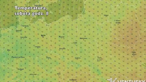 Rozkład temperatury w najbliższych dniach (ventusky.com)