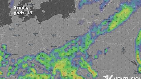 Opady w ciągu najbliższych pięciu dni (Ventusky.com)