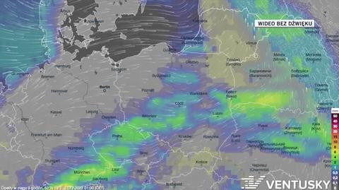 Prognozowane opady w dniach 27-31.12