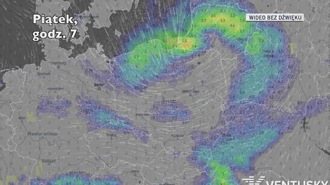Opady w ciągu kolejnych pięciu dniu (Ventusky.com)