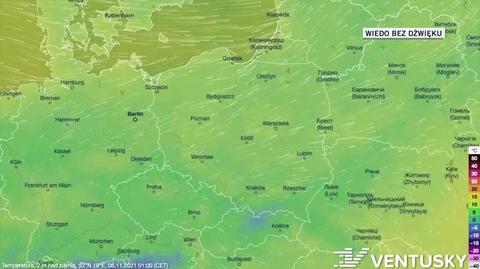 Prognozowana temperatura w dniach 6-10.11