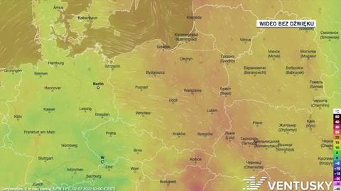 Prognoza temperatur w dniach 02-06.06