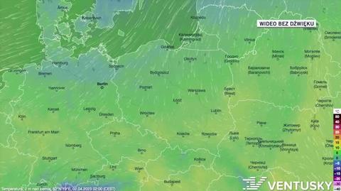 Prognozowana temperatura w kolejnych dniach