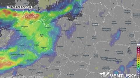 Prognozowane opady na kolejne dni