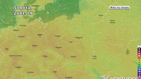 Prognozowana temperatura w następnych dniach (Ventusky.com)