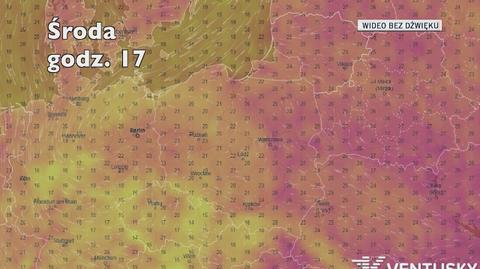 Prognozowana temperatura w najbliższych dniach (Ventusky.com)