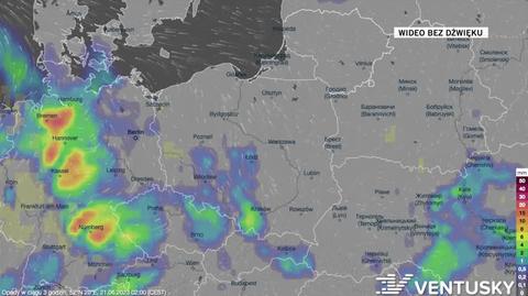 Prognozowane opady w dniach 21-25.06