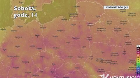 Temperatura w kolejnych dniach (Ventusky.com)