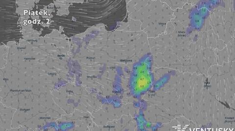 Opady deszczu w najbliższych dniach (Ventusky.com)