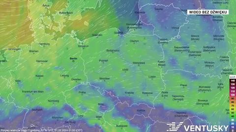 Prognoza porywów wiatru na okres 21-25.02