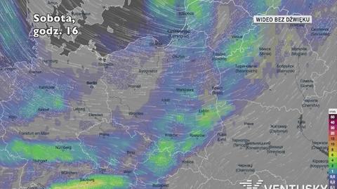 Prognozowane opady w najbliższych dniach (Ventusky.com)