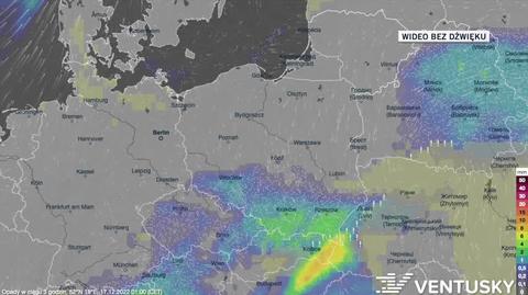 Prognozowane opady w dniach 17-21.12