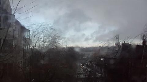 Nawałnica w Łodzi - Opady śniegu z deszczem a nawet gradu.