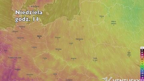 Temperatura w najbliższych dniach (ventusky.com | wideo bez dźwięku)