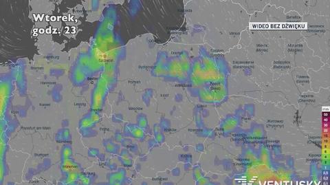 Opady deszczu w ciągu najbliższych pięciu dni (Ventusky.com) | wideo bez dźwięku