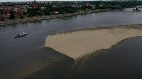 Niski poziom w Wiśle w Toruniu