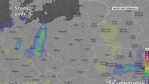 Prognozowane opady w ciągu najbliższych dni (Ventusky.com)