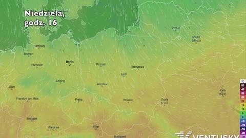 Temperatura w ciągu najbliższych pięciu dni (Ventusky.com) | wideo bez dźwięku