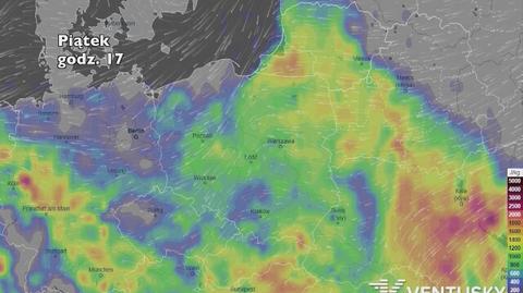 Potencjalne burze w najbliższych dniach (ventusky.com) | wideo bez dźwięku