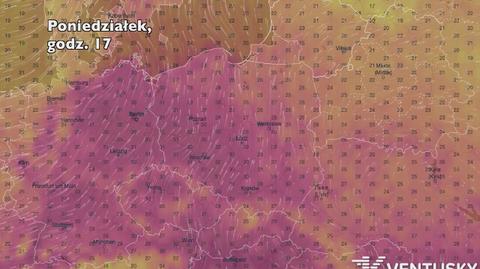 Temperatura w ciągu najbliższych pięciu dni (Ventusky.com) | wideo bez dźwięku