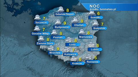 Prognoza pogody na noc 10/11.10