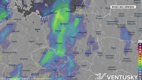 Prognozowane opady w kolejnych dniach