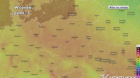 Prognozowana temperatura w najbliższych dniach (Ventusky.com) | wideo bez dźwięku