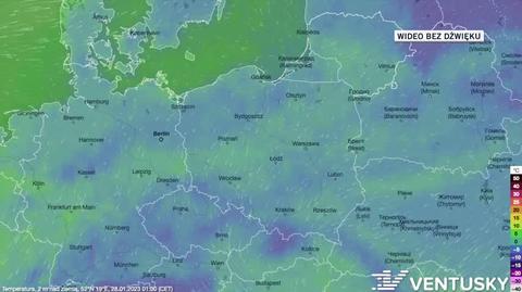 Prognozowana temperatura w dniach 28.01-1.02