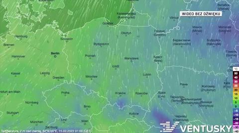 Prognozowana temperatura w dniach 15-19.02