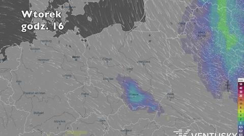 Opady w najbliższych dniach (ventusky.com | wideo bez dźwięku)