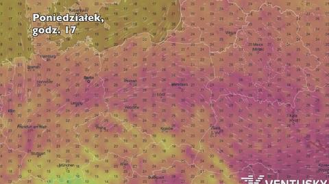 Temperatura w ciągu najbliższych pięciu dni (Ventusky.com) | wideo bez dźwięku