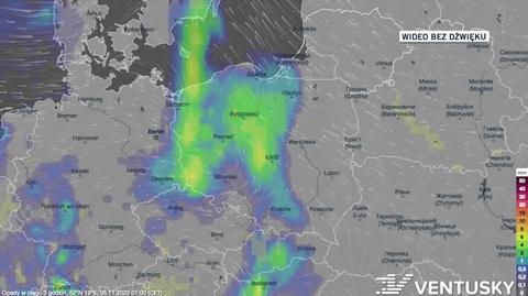 Prognozowane opady w dniach 5-9.11