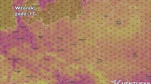 Temperatura w ciągu najbliższych pięciu dniu (Ventusky.com) | wideo bez dźwięku