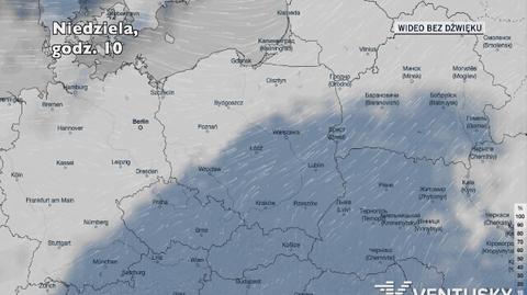 Prognozowane zachmurzenie w najbliższych godzinach