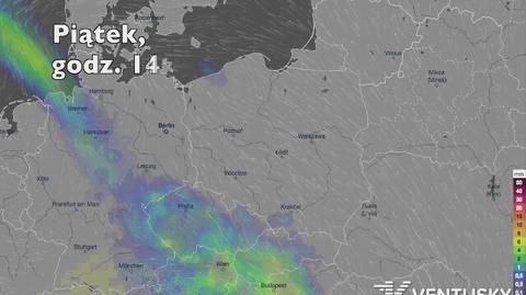 Opady w ciągu kolejnych pięciu dni (Ventusky.com) (wideo bez dźwięku)