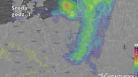 Opady w najbliższych dniach (ventusky.com | wideo bez dźwięku)