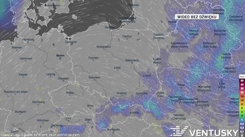 Prognozowane opady w dniach 29.01-2.02