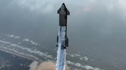 Pierwsze minuty trzeciego testowego lotu rakiety Starship