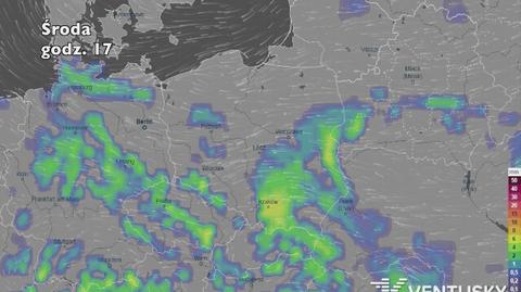 Rozkład i suma opadów w najbliższych dniach (ventusky.com)