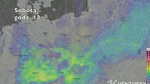 Opady w najbliższych dniach (ventusky.com | wideo bez dźwięku)