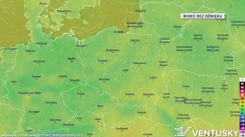 Prognozowana temperatura w kolejnych dniach 