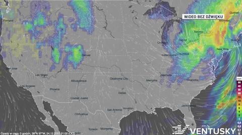 Prognozowane opady w Święta w Ameryce