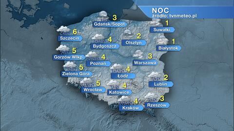 Prognoza pogody na noc 8/9.02