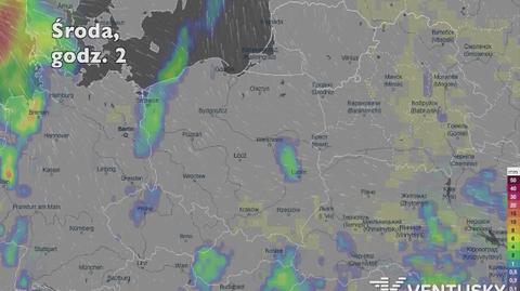 Opady w najbliższych dniach (ventusky.com | wideo bez dźwięku)