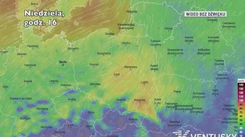 Prognozowane porywy wiatru w najbliższych dniach 