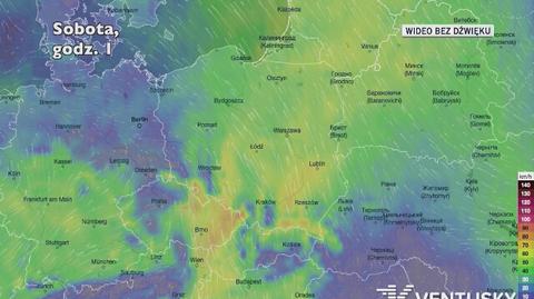 Prognozowane porywy wiatru w najbliższych dniach