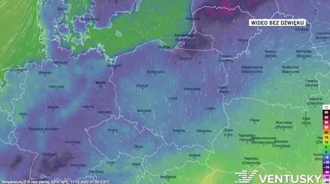 Prognozowana temperatura w dniach 17-21.12